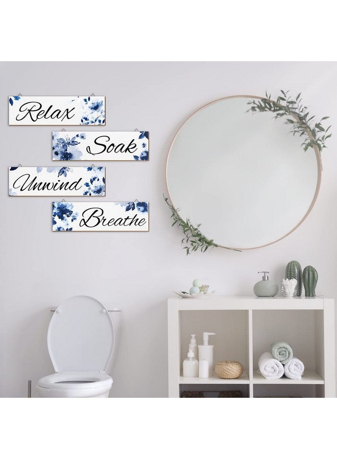 Lothee 4 Pcs Mushroom Watercolor Floral Wall Art Bathroom Decor Relax Soak Unwind Breathe Wall Decor Sign Bathroom Butterfly Flower Picture Print Painting Decor Artwork Bouquet for Home Bathroom(Dreamy) - Image 4