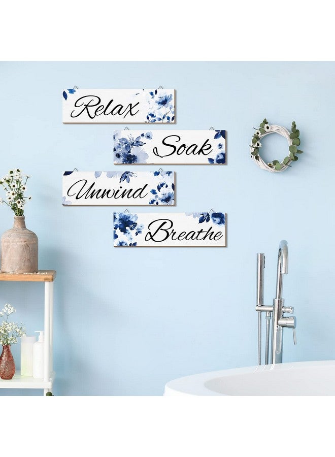 Lothee 4 Pcs Mushroom Watercolor Floral Wall Art Bathroom Decor Relax Soak Unwind Breathe Wall Decor Sign Bathroom Butterfly Flower Picture Print Painting Decor Artwork Bouquet for Home Bathroom(Dreamy) - Image 5