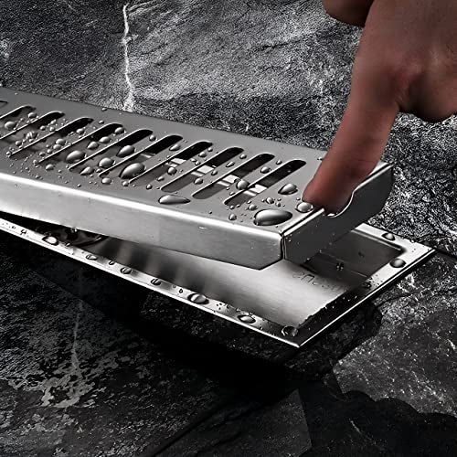 CARNIVAL Linear/Vertical 24" x 4" Shower Water Drain Channel Floor Drainer for Bathroom | Bathroom Drainage Jali | 304 Stainless Steel | Brushed Matte Finish | Side Hole - Image 5