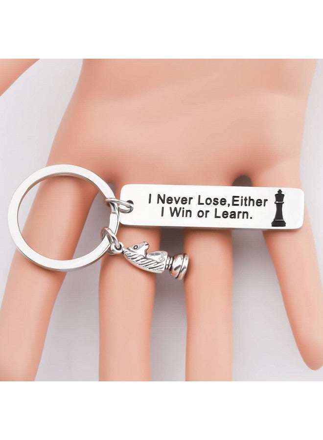 MYOSPARK MYOSPARK Chess Lovers Keychain Gift I Never Lose I Either I Win Or Learn Keychain Chess Gift for Chess Player Chess Master (I Never Lose KC)  - Image 5