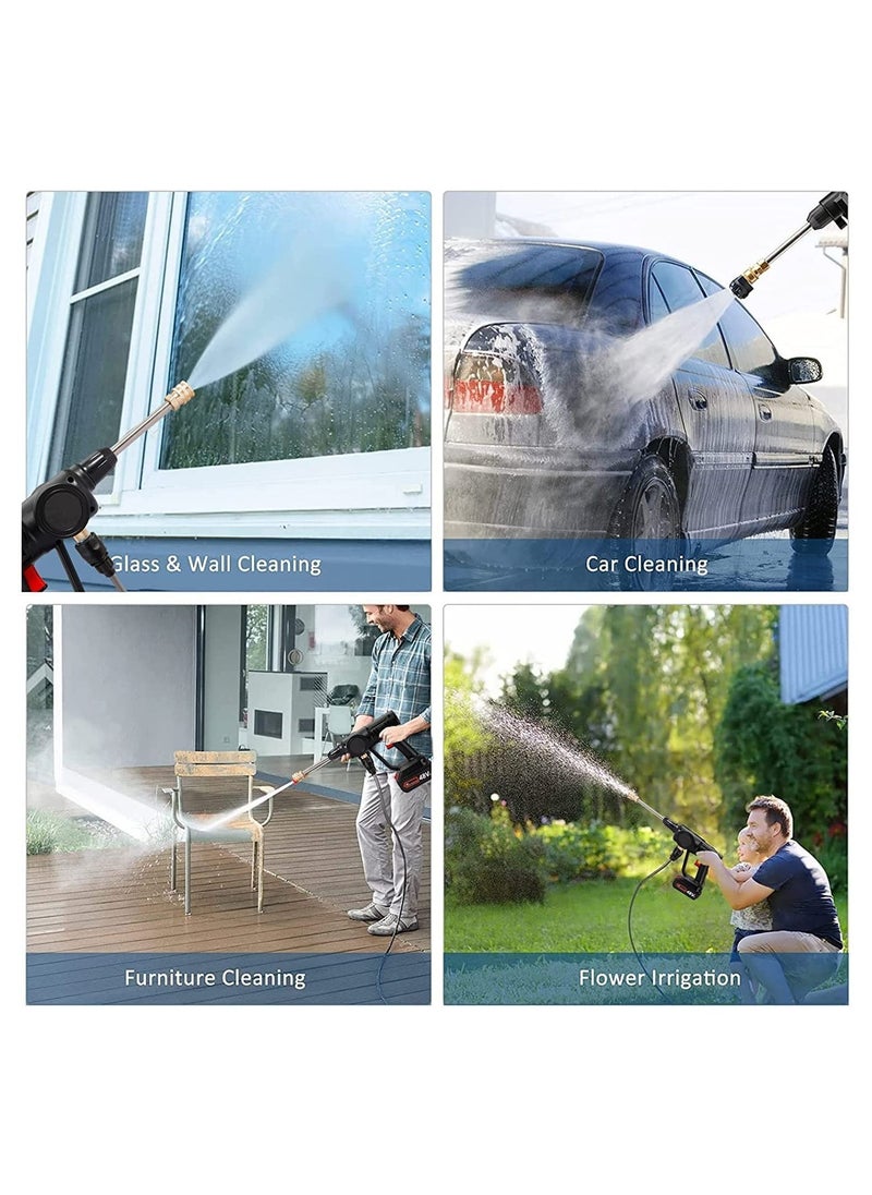 Generic 48V Cordless Portable Washer Electric High Pressure Cleaner Machine 200W 30Bar Lithium Handheld Car Cleaning Device With Foam Generator Nozzle Water Pump  - Image 2