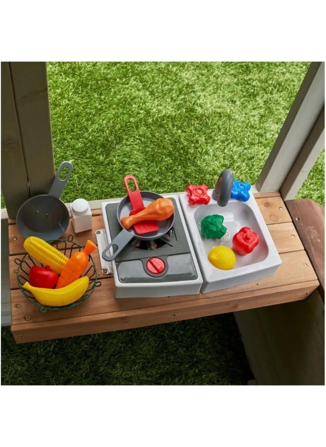 KidKraft Kidkraft Pioneer Cottage Wooden Outdoor Playhouse  - Image 4
