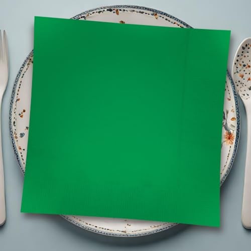 Unique Emerald Green Solid Beverage Paper Napkins - 5"x5" (20 Count) - Vibrant Color & Premium Quality Napkins For Unforgettable Events & Parties - Image 3
