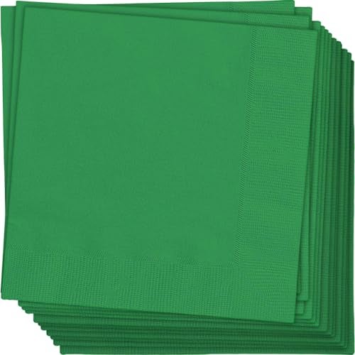 Unique Emerald Green Solid Beverage Paper Napkins - 5"x5" (20 Count) - Vibrant Color & Premium Quality Napkins For Unforgettable Events & Parties - Image 5
