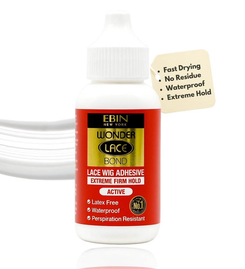 EBIN NEW YORK Wonder Lace Bond Wig Adhesive: Extreme Hold Invisible Bonding Glue for Secure, Natural-Looking Poly and Lace Wigs | 1.18oz Waterproof, Latex-Free - Image 1