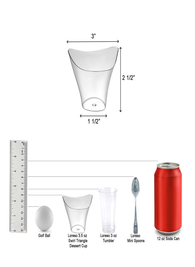 LSR LORESO 96 Pack Mini Triangle Plastic Dessert Cups, 3.5 oz - Clear Plastic Cups For Dessert & Appetizer, Fruit Dessert For Party - Reusable 96CT - Image 5