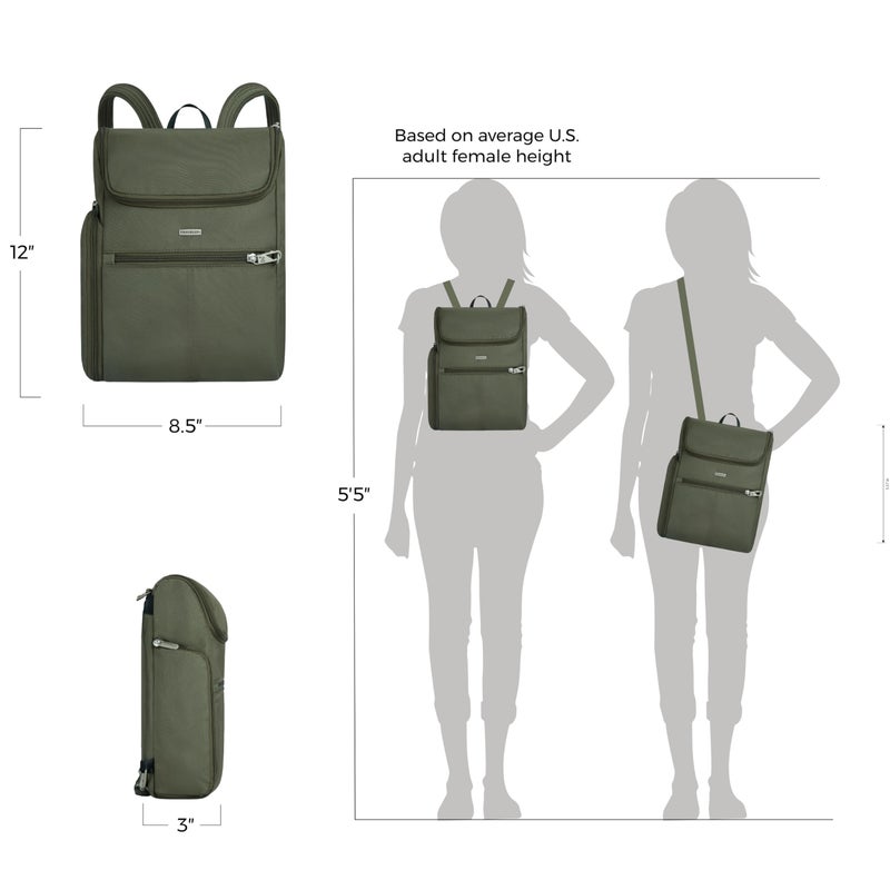Travelon Anti-Theft Classic Small Convertible Backpack - Image 4
