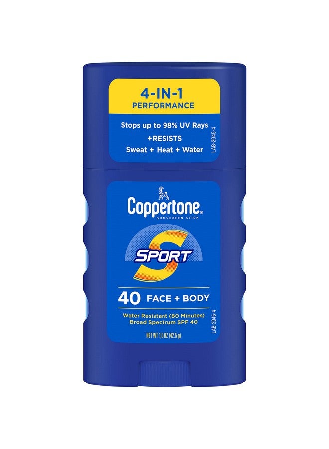 Coppertone Sport Sunscreen Stick, SPF 40 Sunscreen, Travel Size Sunscreen for Face and Body, 1.5 Oz - Image 1