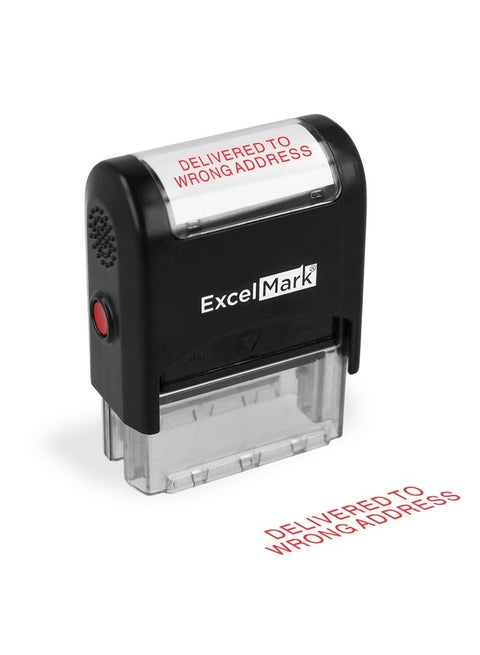 To Wrong Address Self Inking Rubber Stamp - Red Ink (Excelmark A1539)