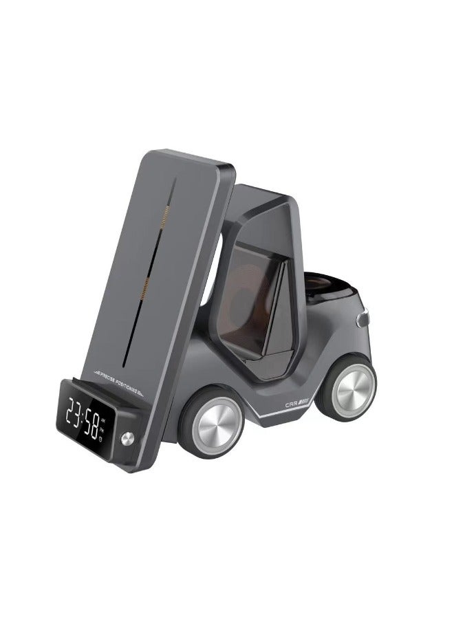 gvc pro 5 in 1 Car-Shaped Table Top Wireless Charger - Gray - T20  - Image 3
