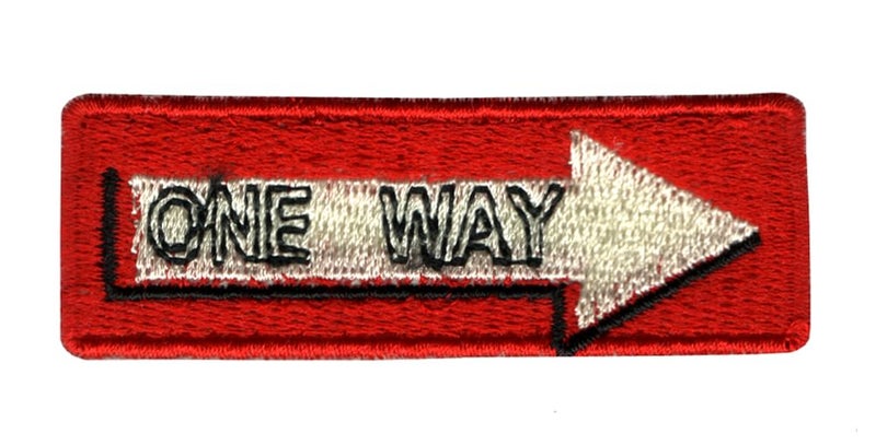 One Way Sign Applique Embroidered Sewon Patch Size 68cm x 24cm for Jackets Bags Caps TShirts Jeans Outdoor Clothing 1 Piece Code SBX163 - Image 1