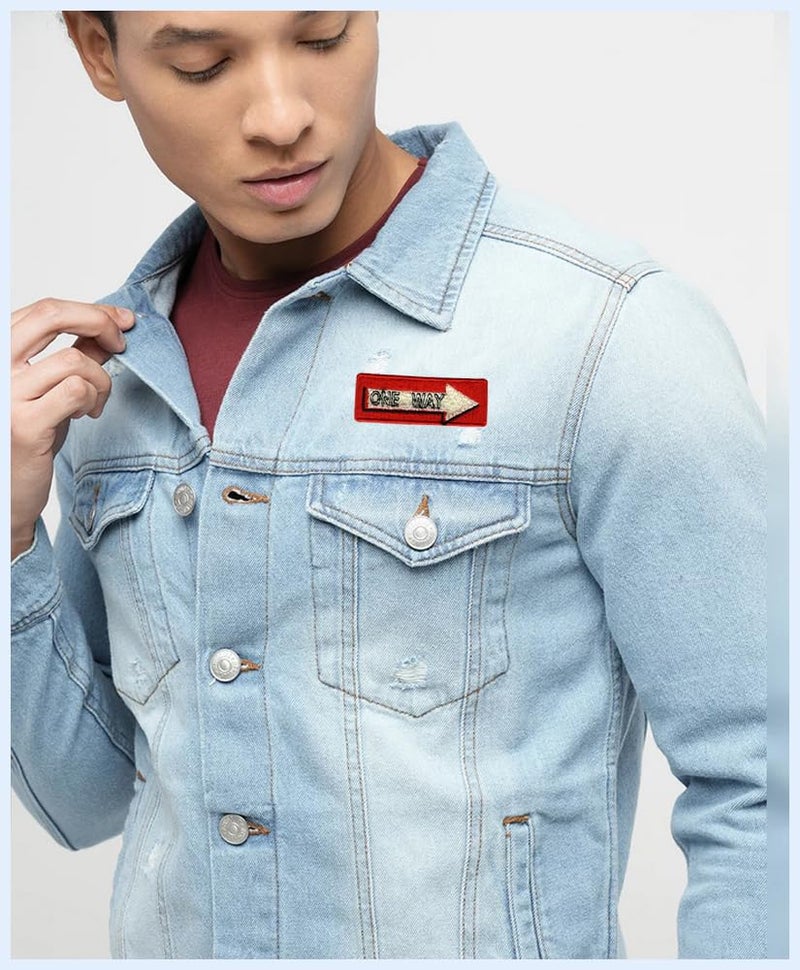 One Way Sign Applique Embroidered Sewon Patch Size 68cm x 24cm for Jackets Bags Caps TShirts Jeans Outdoor Clothing 1 Piece Code SBX163 - Image 3