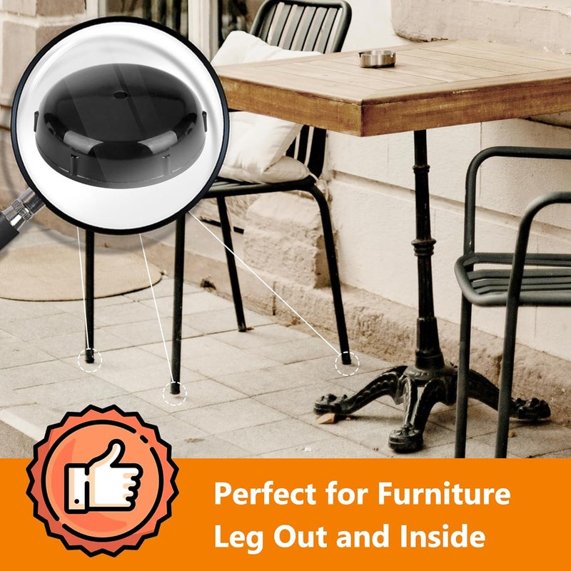 PETOX 16-Pack Wrought Iron Patio Furniture Feet Caps 1-1/2 inch Round Plastic Outdoor Chair Leg Caps, Patio Chair Leg Caps for Metal Chairs, Patio Furniture Replacement Feet for Chairs & Tables, Black - Image 4