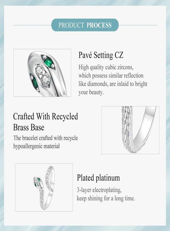 WOSTU Adjustable Snake Ring for Women, Gothic Serpent Open Ring Stackable Boho Statement Rings Vintage Aesthetic Halloween Christmas Jewelry Gift for Women Men - Image 5