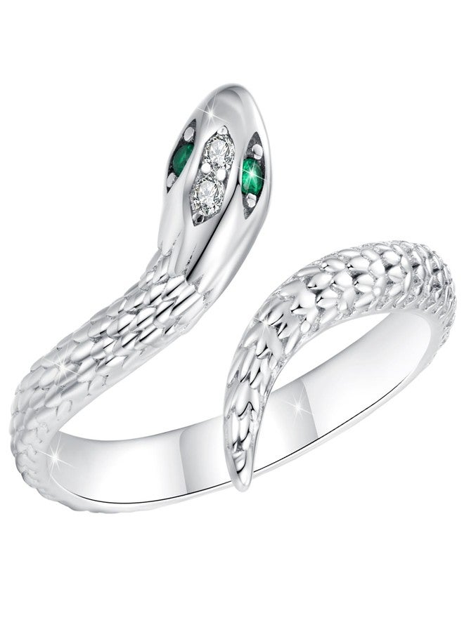 WOSTU Adjustable Snake Ring for Women, Gothic Serpent Open Ring Stackable Boho Statement Rings Vintage Aesthetic Halloween Christmas Jewelry Gift for Women Men - Image 1