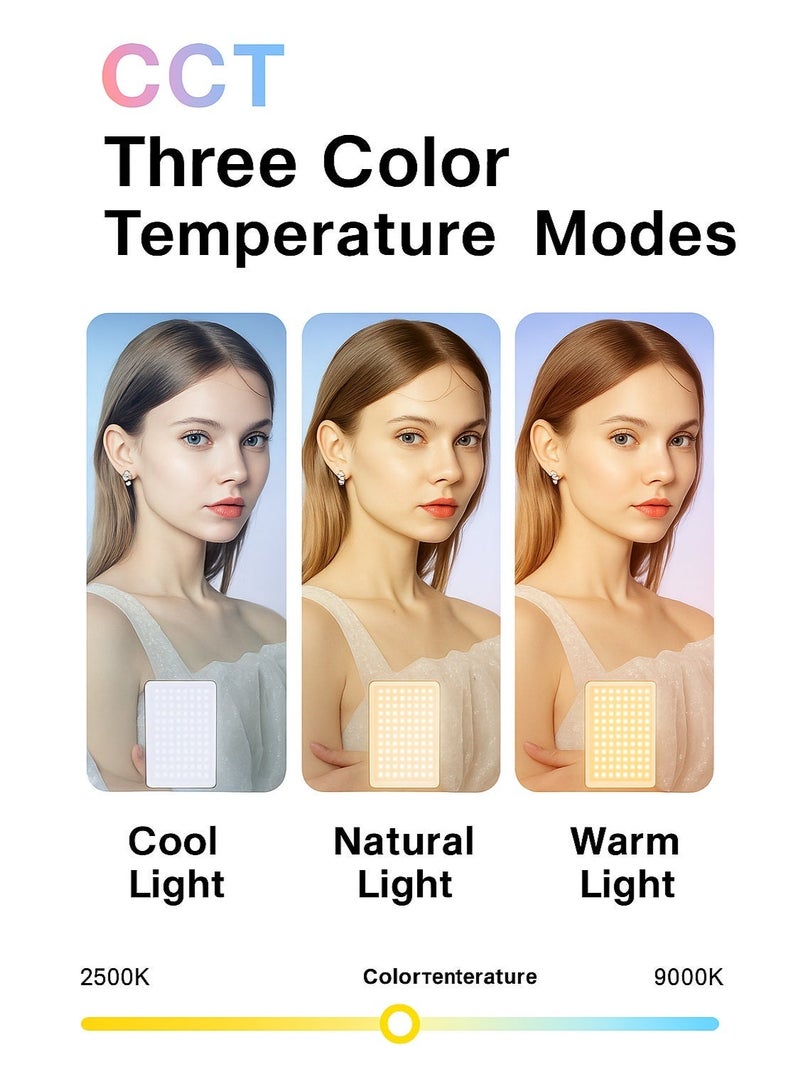 Neyecam Pocket RGB Video Light, 3000mAh Rechargeable LED Light for Vlogging & Live Streaming, CRI 95+, 2500–9000K, USB-C, 180° Tilt for Camera & Phone - Image 4