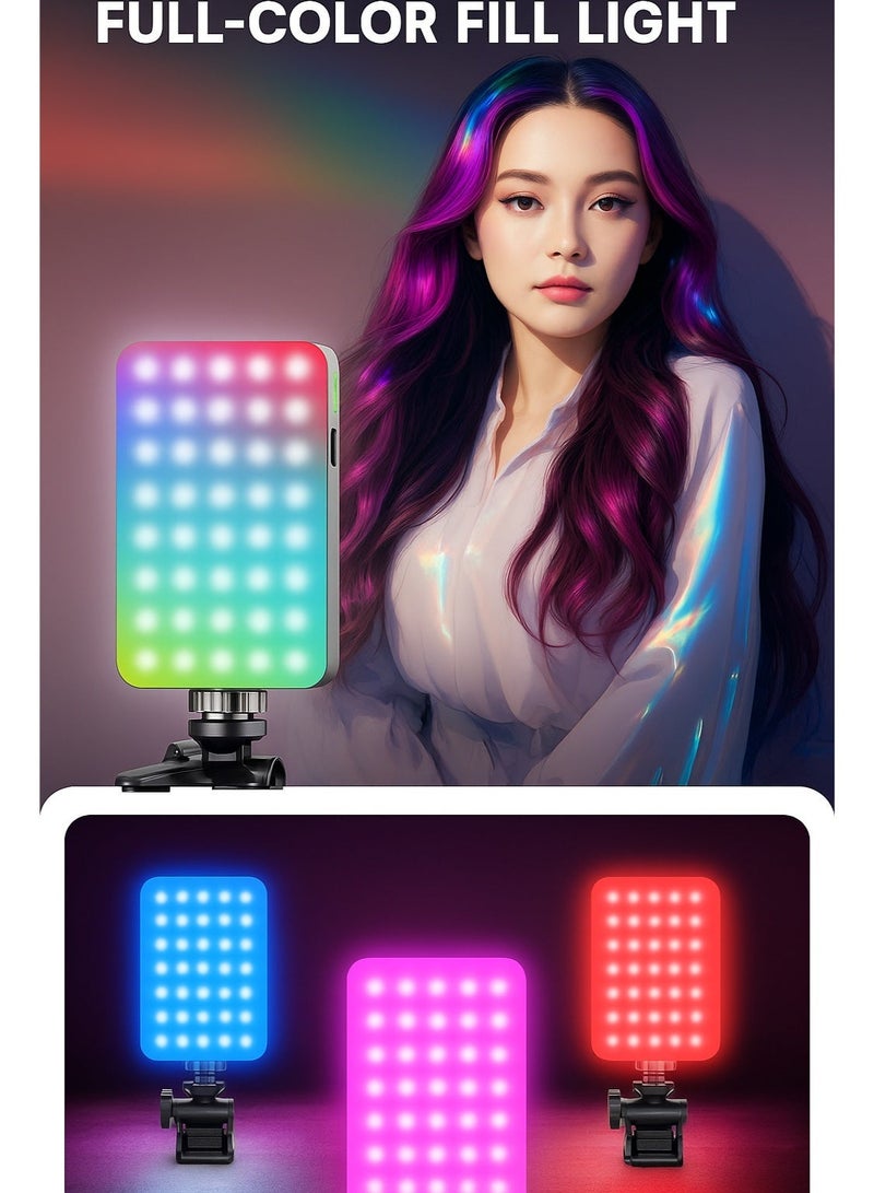 Neyecam Pocket RGB Video Light, 3000mAh Rechargeable LED Light for Vlogging & Live Streaming, CRI 95+, 2500–9000K, USB-C, 180° Tilt for Camera & Phone - Image 2