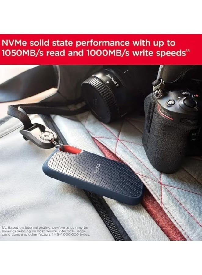 SanDisk 4TB Extreme Portable SSD external drive, up to 1050 MB/s, read, 1,000MB/s write, external SSD, USB-C, solid state drive, IP65 rated for dust and water resistance, Black - Image 2