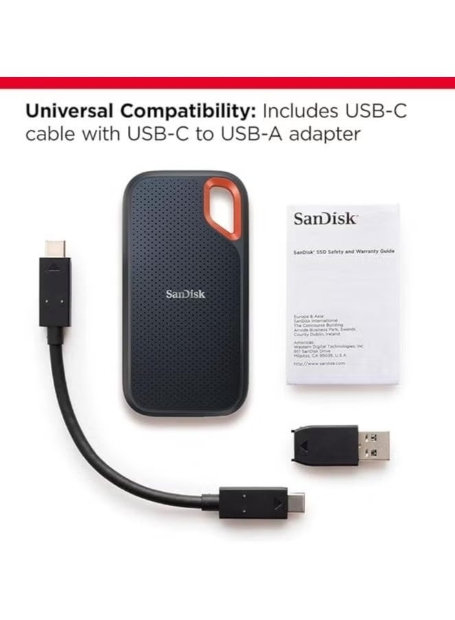 SanDisk 4TB Extreme Portable SSD external drive, up to 1050 MB/s, read, 1,000MB/s write, external SSD, USB-C, solid state drive, IP65 rated for dust and water resistance, Black - Image 3