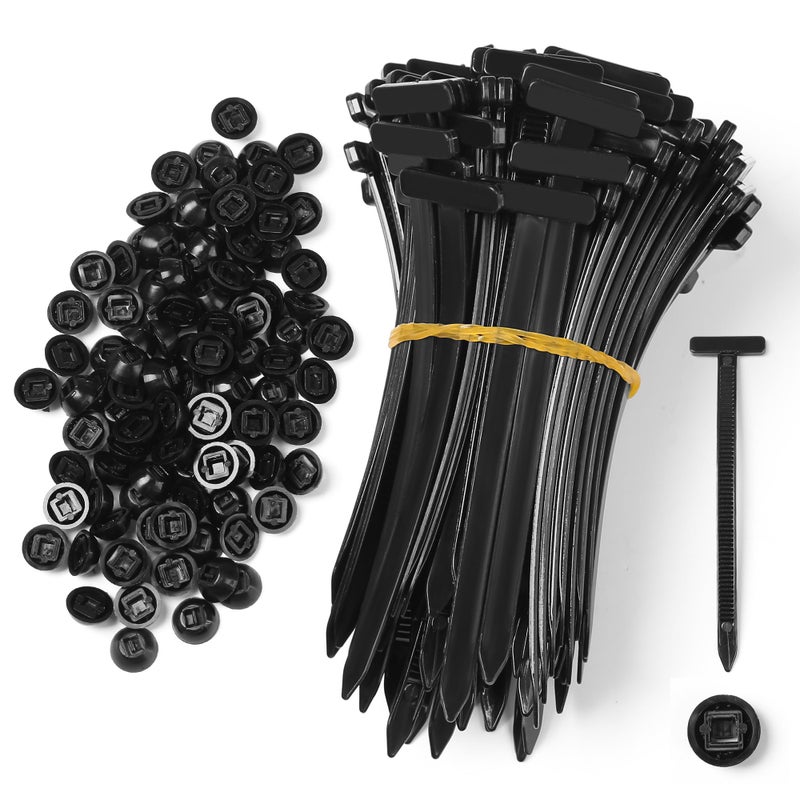 GZXYA 100 Pcs Nylon Universal Cable Tie Buckle - New T Multifunctional Nylon Zip Ties With Pin & Button Design Plastic Cable Fixion Tools Fasteners UV Resistant Zipties for Cars Daily Repair Bumper Clips - Image 1