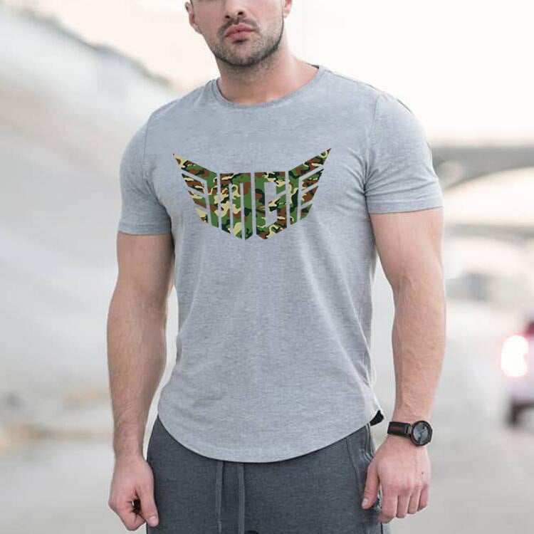 Muscle Men'S Sports Basketball Clothing Cotton Round Neck Printed Casual Short-Sleeved T-Shirt - Image 1