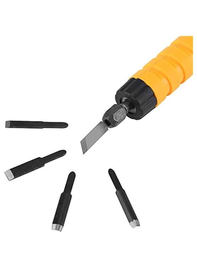 Woodworking Carving Chisel Electric Carving Machine Engraving Knife Tool with 5 Blades and 1 Wrench  - Image 4