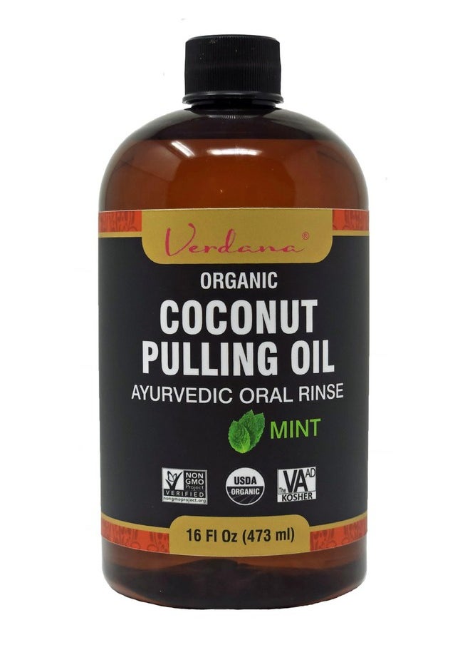 verdana - Verdana Organic Coconut Pulling Oil - Big 16 Fl Oz Size - Mint Flavor - Ayurvedic Oral Rinse - USDA Organic, Kosher Non-GMO - Alcohol & Floride Free for Fresh Breath, Healthy Teeth & Gums - Image 1