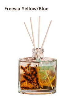 JULY WND Flower Reed Diffuser with Incense Diffuser Sticks and Preserved Flower Flame Free Long Lasting Natural Elegant Air Freshener Odor Eliminator for Home Office Bedroom Gift 120ml Woody Freesia Aroma  - Image 1