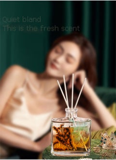 JULY WND Flower Reed Diffuser with Incense Diffuser Sticks and Preserved Flower Flame Free Long Lasting Natural Elegant Air Freshener Odor Eliminator for Home Office Bedroom Gift 120ml Woody Freesia Aroma  - Image 3