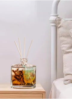 JULY WND Flower Reed Diffuser with Incense Diffuser Sticks and Preserved Flower Flame Free Long Lasting Natural Elegant Air Freshener Odor Eliminator for Home Office Bedroom Gift 120ml Woody Freesia Aroma  - Image 2