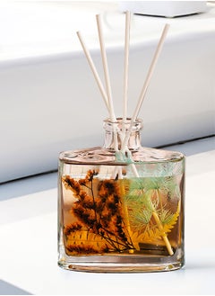 JULY WND Flower Reed Diffuser with Incense Diffuser Sticks and Preserved Flower Flame Free Long Lasting Natural Elegant Air Freshener Odor Eliminator for Home Office Bedroom Gift 120ml Woody Freesia Aroma  - Image 5