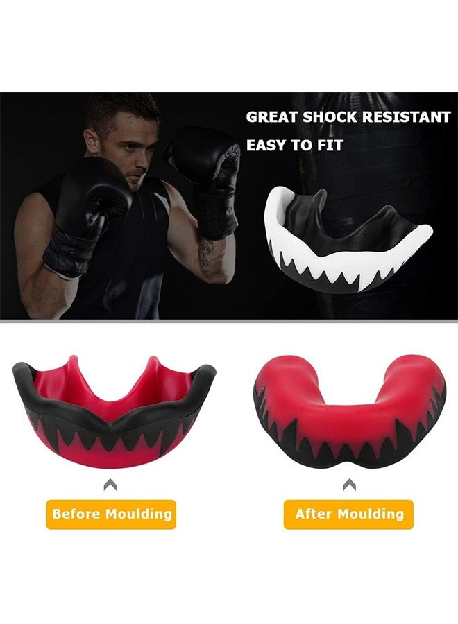 Generic Sports Mouth Guard, 2 Pcs Sports Gum Shield Adults and Junior Mouth Guard with Portable Case, Mouldable Slim Fit Mouthguard for Boxing, MMA, Rugby, Martial Arts, Judo, Karate, Hockey (White+Red) - Image 4