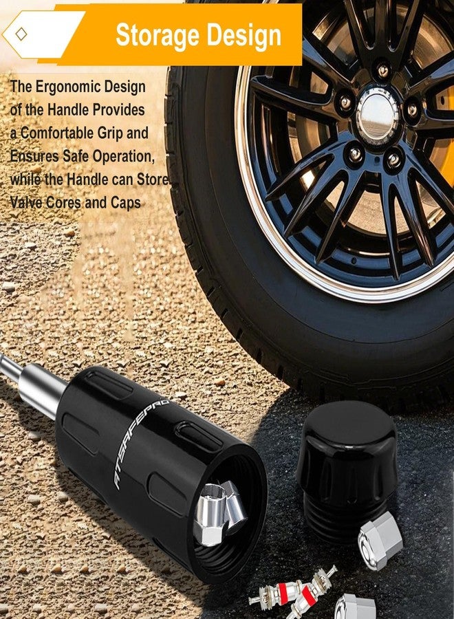 ATsafepro Valve Core Removal Tool, Valve Stem Removal Tool Contains 4 Schrade Valve Cores and 4 Tire Valve Caps, Schrader Valve Removal Tool Quick Repair Kit, Valve Core Tool Easy to Carry - Image 3