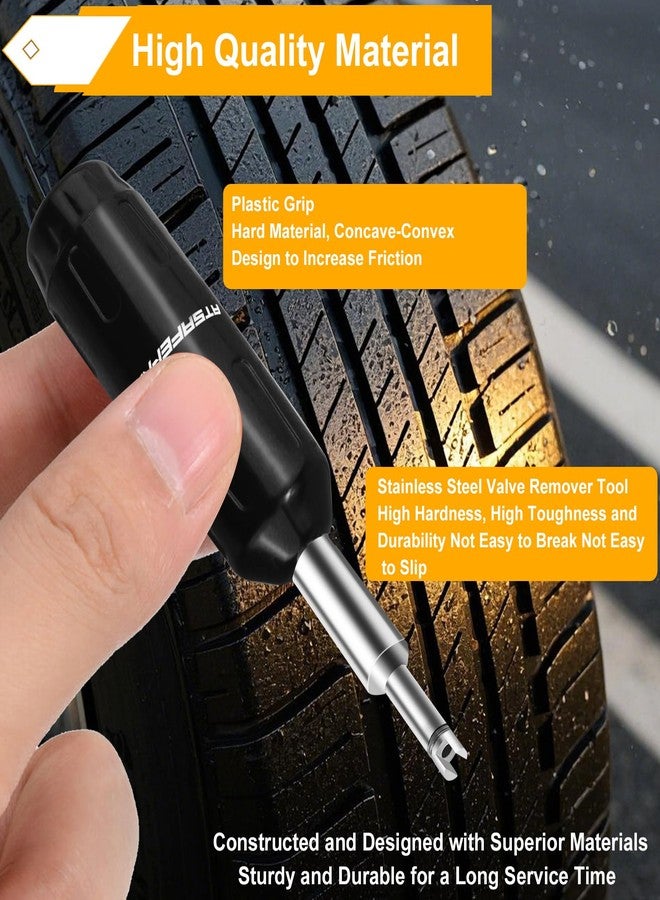 ATsafepro Valve Core Removal Tool, Valve Stem Removal Tool Contains 4 Schrade Valve Cores and 4 Tire Valve Caps, Schrader Valve Removal Tool Quick Repair Kit, Valve Core Tool Easy to Carry - Image 2