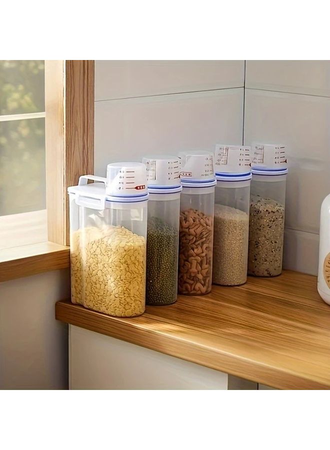 كبير 2 5 لتر حاوية تخزين طعام محكمة الإغلاق مع كوب قياس خالٍ من مادة BPA موزع حبوب بلاستيكي - Image 1