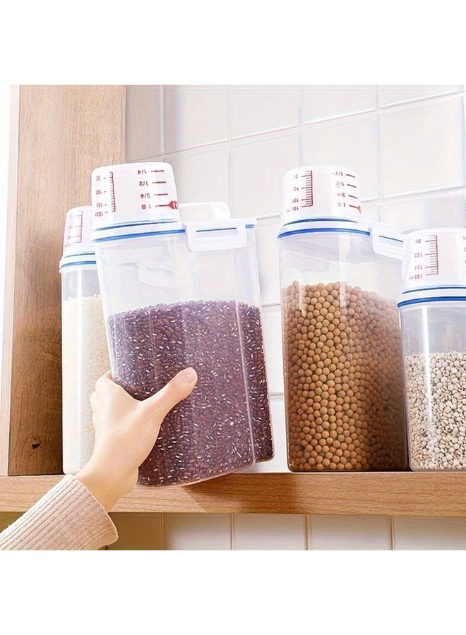 كبير 2 5 لتر حاوية تخزين طعام محكمة الإغلاق مع كوب قياس خالٍ من مادة BPA موزع حبوب بلاستيكي - Image 2
