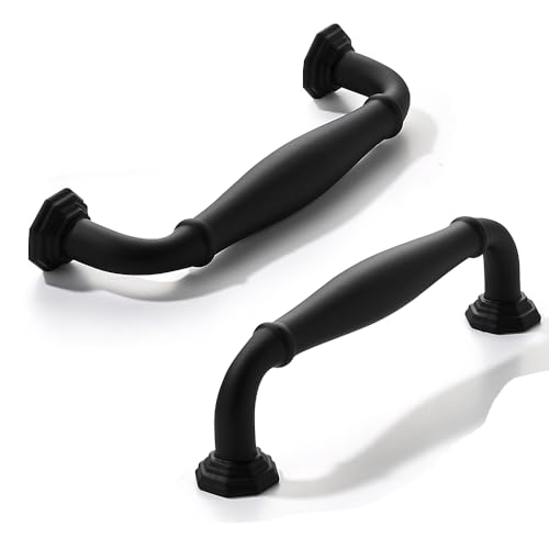 CABDM 10 Pack 312 Inch Hole Center Matte Black Heavy Duty Solid Cabinet pulls Ideal for Dressers Bathroom cabinets and Kitchens cabinets - Image 1