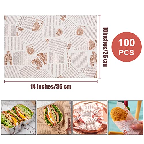 La Llareta 100 Sheets Deli Paper, 14 * 10 inch Sandwich Wrapping Paper, Food Wrapping Paper, for Breads, French Fries, Sandwiches, Burgers, Hot Dogs - Image 2