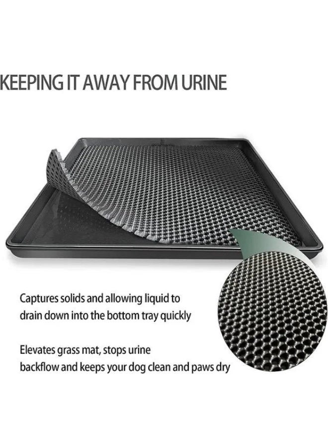 Saudi Select (20*30 Inch) Large Dog Grass Pad with Tray, 2 PCS Dog Grass Pee Pads,  Artificial Grass Bathroom Mat Pet Grass Mat for Indoor Outdoor Use, Dog Grass Pee Pad Potty Training - Image 2