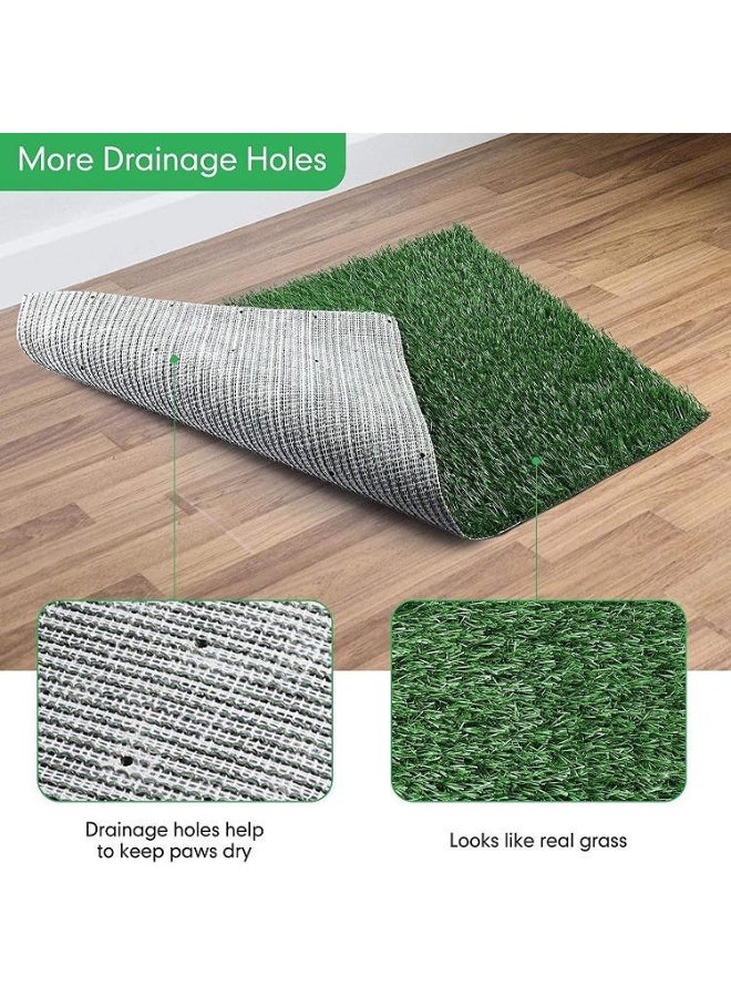 Saudi Select (20*30 Inch) Large Dog Grass Pad with Tray, 2 PCS Dog Grass Pee Pads,  Artificial Grass Bathroom Mat Pet Grass Mat for Indoor Outdoor Use, Dog Grass Pee Pad Potty Training - Image 4