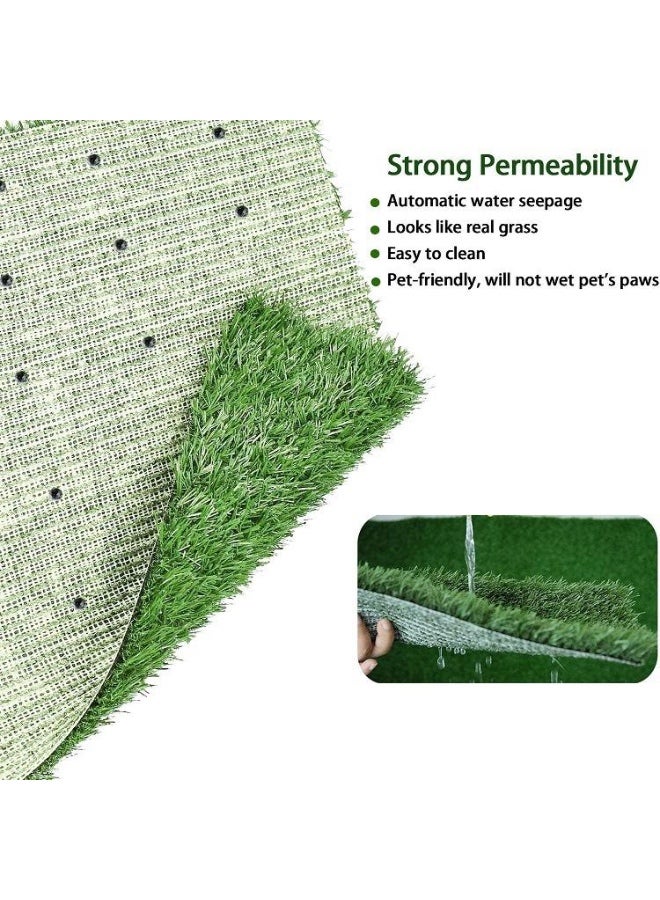 Saudi Select (20*30 Inch) Large Dog Grass Pad with Tray, 2 PCS Dog Grass Pee Pads,  Artificial Grass Bathroom Mat Pet Grass Mat for Indoor Outdoor Use, Dog Grass Pee Pad Potty Training - Image 5