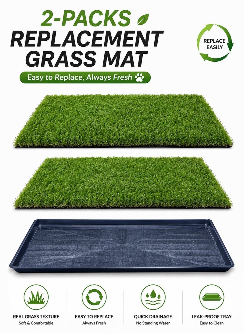 Saudi Select (20*30 Inch) Large Dog Grass Pad with Tray, 2 PCS Dog Grass Pee Pads,  Artificial Grass Bathroom Mat Pet Grass Mat for Indoor Outdoor Use, Dog Grass Pee Pad Potty Training - Image 3