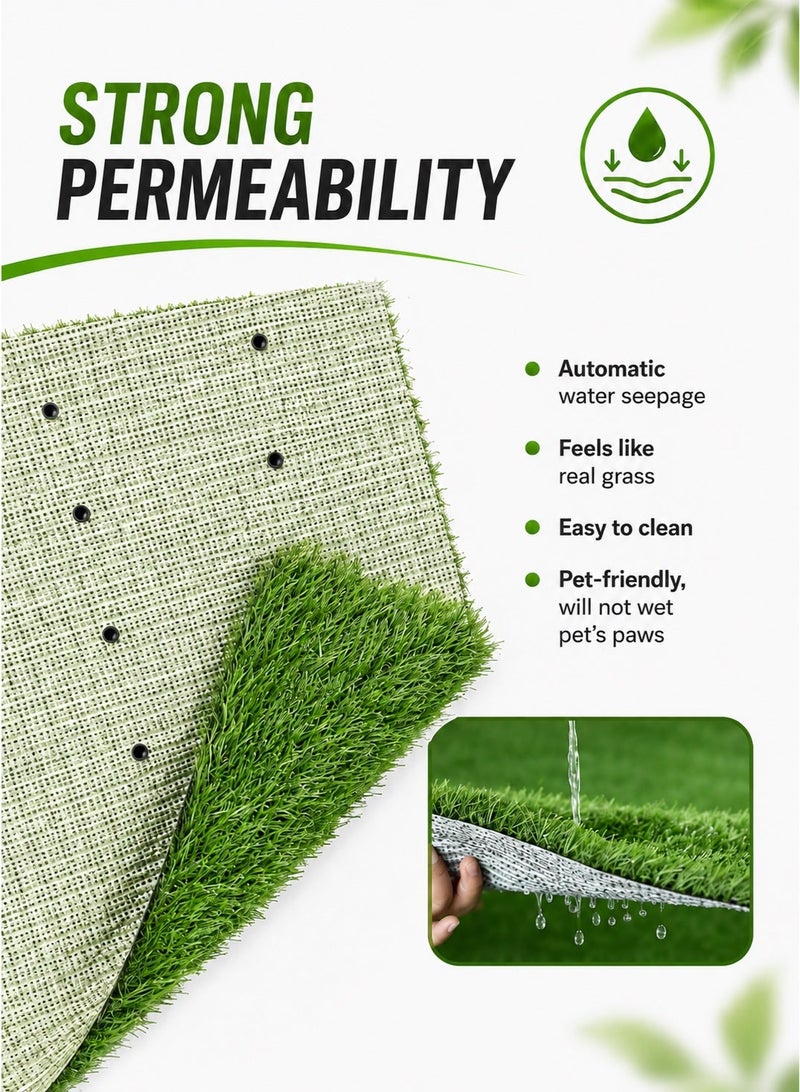 Saudi Select (20*30 Inch) Large Dog Grass Pad with Tray, 2 PCS Dog Grass Pee Pads,  Artificial Grass Bathroom Mat Pet Grass Mat for Indoor Outdoor Use, Dog Grass Pee Pad Potty Training - Image 5