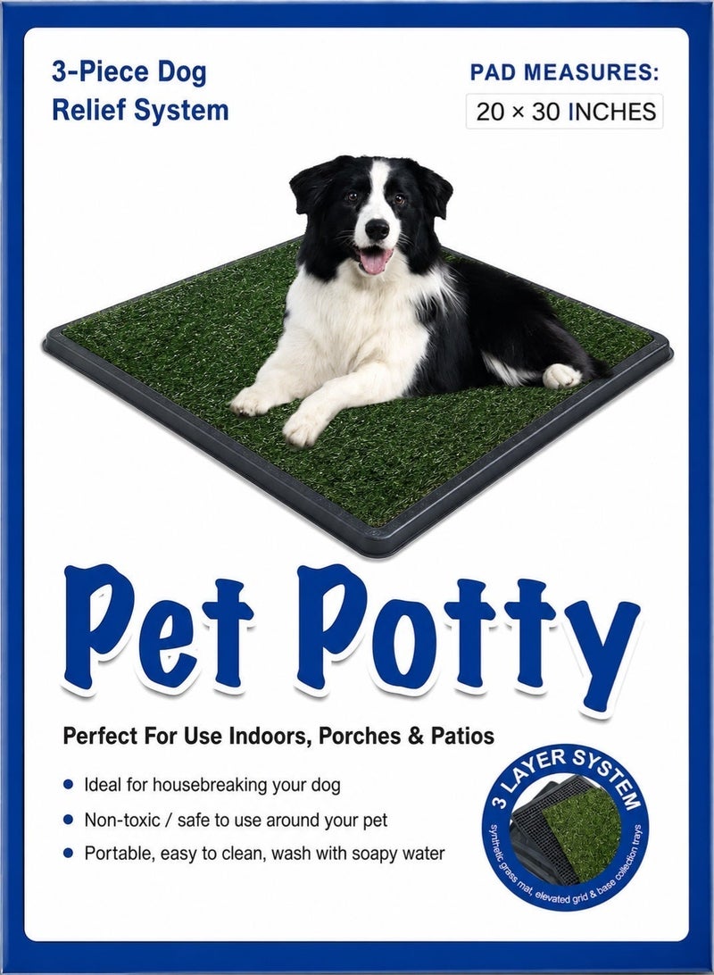 Saudi Select (20*30 Inch) Large Dog Grass Pad with Tray, 2 PCS Dog Grass Pee Pads,  Artificial Grass Bathroom Mat Pet Grass Mat for Indoor Outdoor Use, Dog Grass Pee Pad Potty Training - Image 2