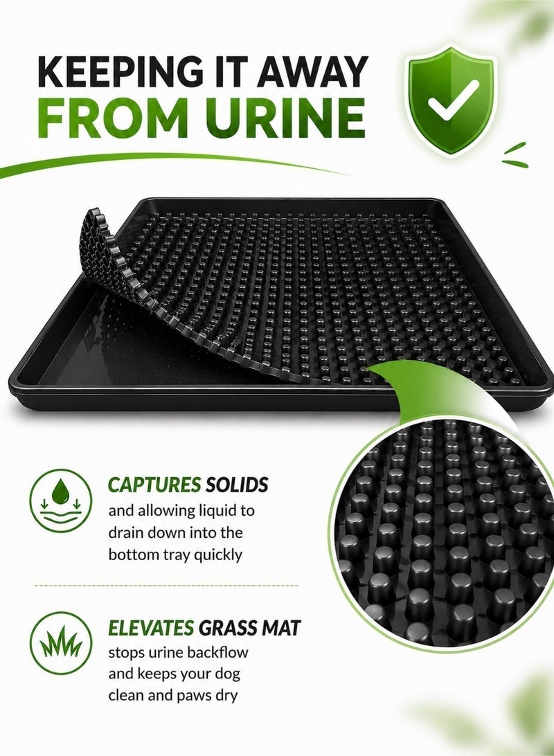 Saudi Select (20*30 Inch) Large Dog Grass Pad with Tray, 2 PCS Dog Grass Pee Pads,  Artificial Grass Bathroom Mat Pet Grass Mat for Indoor Outdoor Use, Dog Grass Pee Pad Potty Training - Image 4