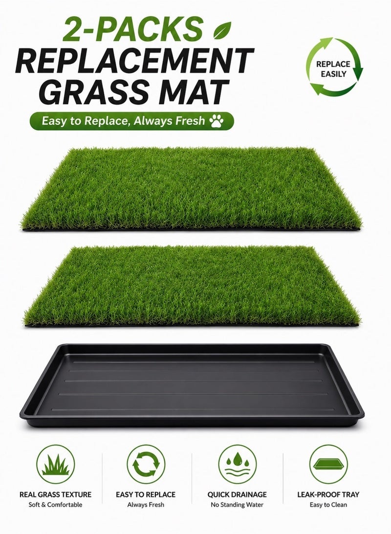 Saudi Select (20*30 Inch) Large Dog Grass Pad with Tray, 2 PCS Dog Grass Pee Pads,  Artificial Grass Bathroom Mat Pet Grass Mat for Indoor Outdoor Use, Dog Grass Pee Pad Potty Training - Image 3