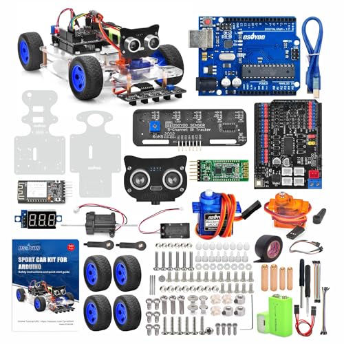 OSOYOO Robot Rc Smart Car DIY Kit to Build for Adults Teens with Servo Power Steering Motor WiFi Bluetooth Code Programmable Compatible with Arduino - Image 1