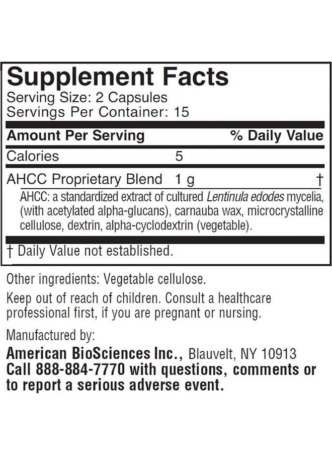 American BioSciences - American BioSciences ImmPower | Enhanced Immune Support, Natural Killer Cell Activity & Cytokine Production | 30 Vegetarian Capsules, 500mg of AHCC per Capsule (2 Pack) - Image 1