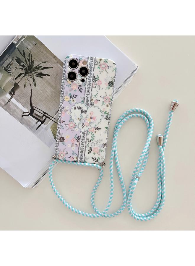 S-TOP Case For iPhone 12 Lanyard Small Floral TPU Phone Case - Image 1