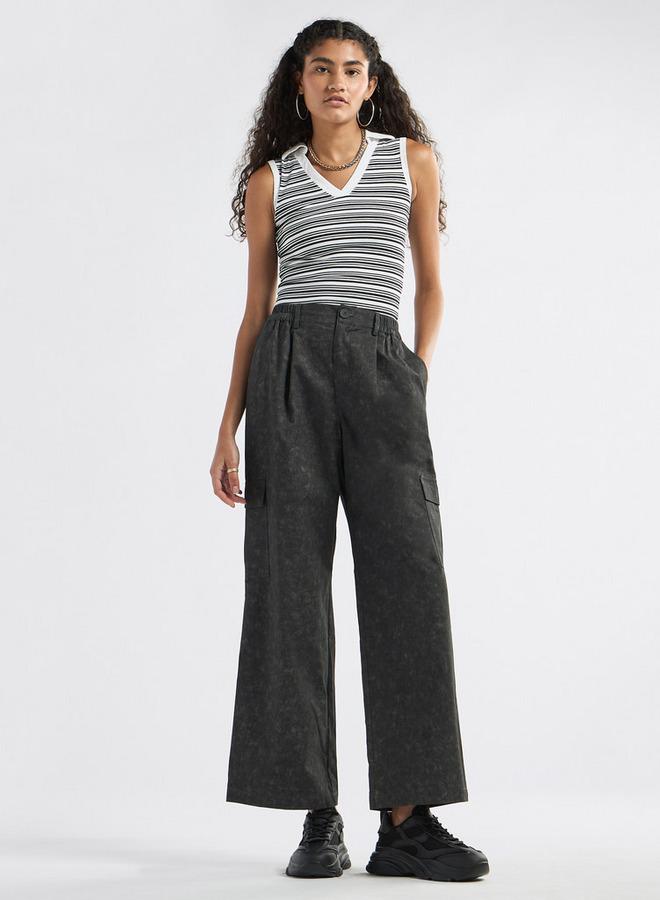 Splash FAV Striped Collared Sleeveless Top - Image 2